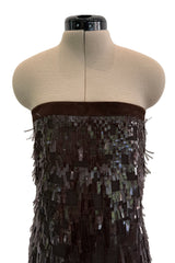 Incredible Fall 2010 Gucci by Frida Giannini Runway Look 45 Strapless Dress Covered w Pailettes & Matching Capelet