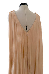Chic Spring 2019 Chloe by Natacha Ramsay-Levi Pleated Chiffon Dress w Attached Caped Back