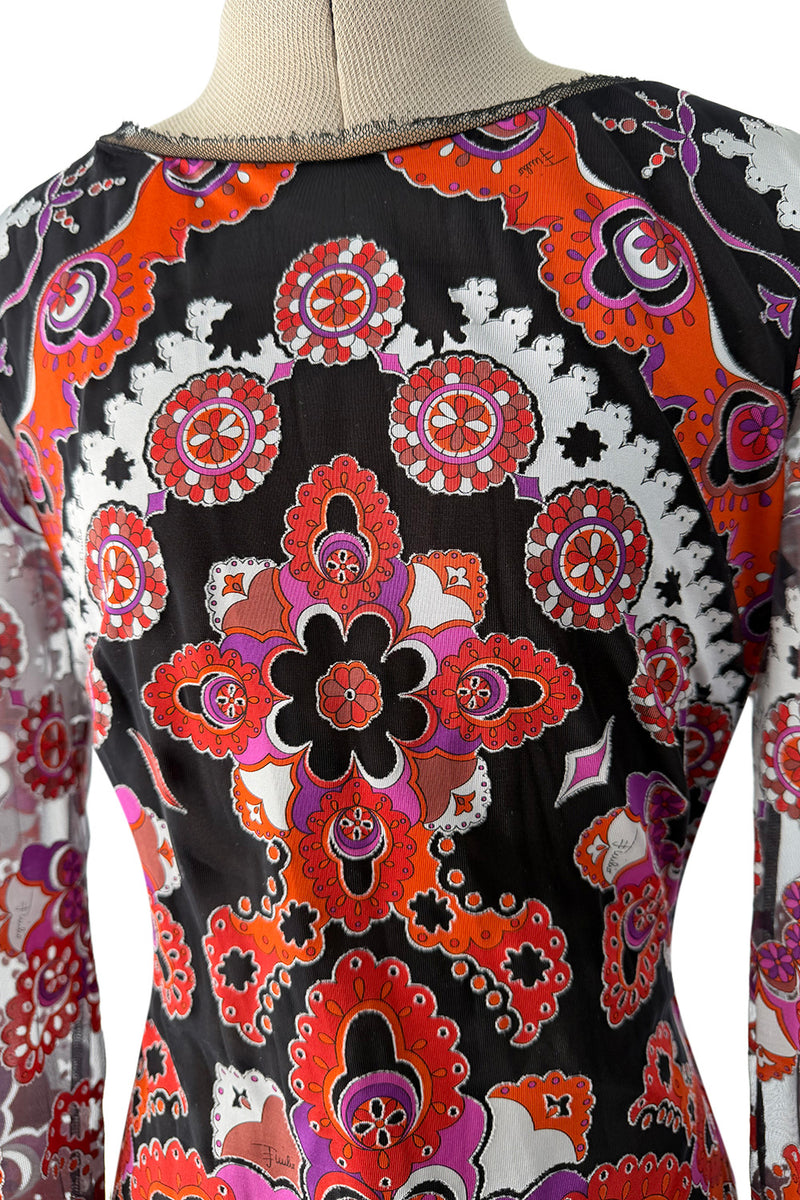 Fantastic Spring 2012 Emilio Pucci by Peter Dundas Runway Look 10 Coral Print Open Back Dress