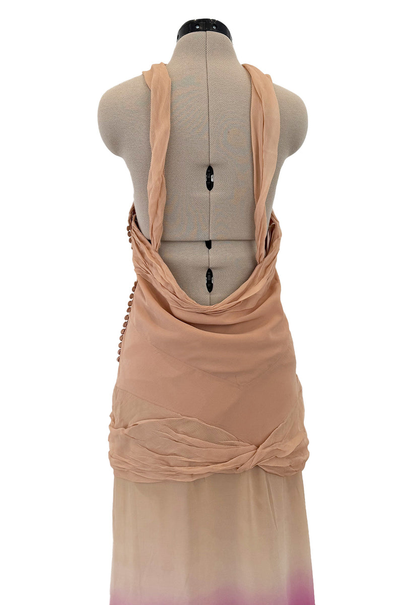 Prettiest Spring 2006 Christian Dior by John Galliano Pink Ombre Silk Chiffon Dress