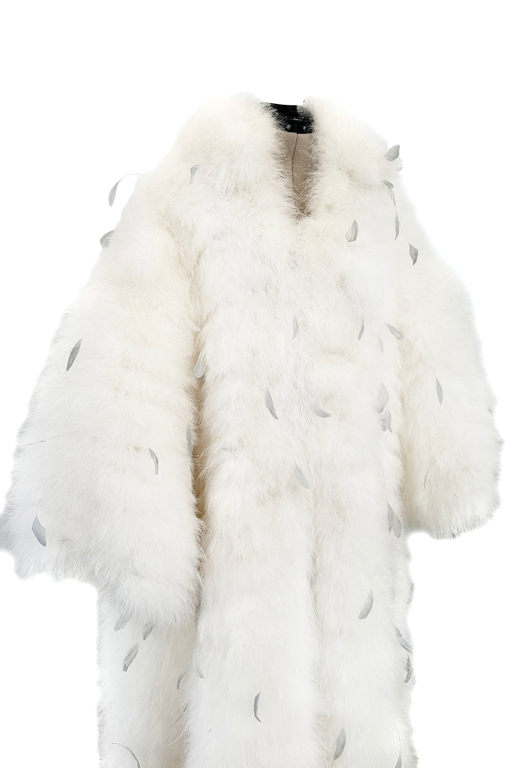 Amazing Vintage Unlabeled Full Length White Fluffy Feather