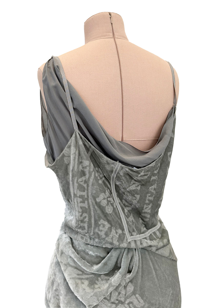Important Fall 2006 Christian Dior by John Galliano Pale Silver Grey V Shrimpton Couture Important Fall 2006 Christian Dior by John Galliano Pale Silver Grey V Shrimpton Couture
