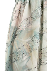 Pretty Spring 2014 Emporio Armani Long Version of Runway Look 86 Crystal & Floral Print Pastel Dress