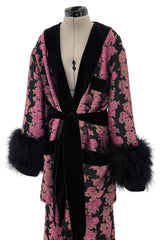 Custom Gucci by Alessandro Michele Pink & Black Metallic Pant & Jacket Set