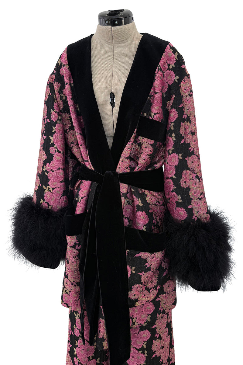 Custom Gucci by Alessandro Michele Pink & Black Metallic Pant & Jacket Set