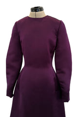 Fall 2002 Oscar de la Renta Runway Look 50 Purple Silk Dress w Hand Applied Patchwork