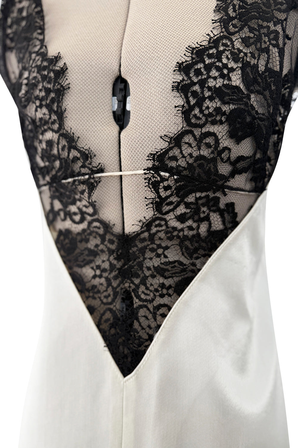 Spring 2016 Celine by Pheobe Philo Runway White Silk & Black Lace Plun –  Shrimpton Couture