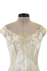 Dreamist Spring 2012 Alexander McQueen by Sarah Burton Soft Gold Lace on Ivory Net Wedding Dress