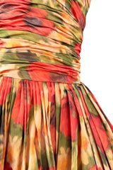 Resort 2009 Oscar de la Renta Runway Look 59 Strapless Coral Silk Dress w Full Bubble Hem Skirt