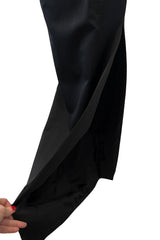 Perfectly Minimalist 1990s Richard Tyler Couture Sleek Sweetheart Neckline Strapless Black Silk Dress