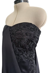 Fall 2008 Alexander McQueen 'The Girl Who Lived in a Tree' Strapless Draped Silk Dress w Elaborate Beading