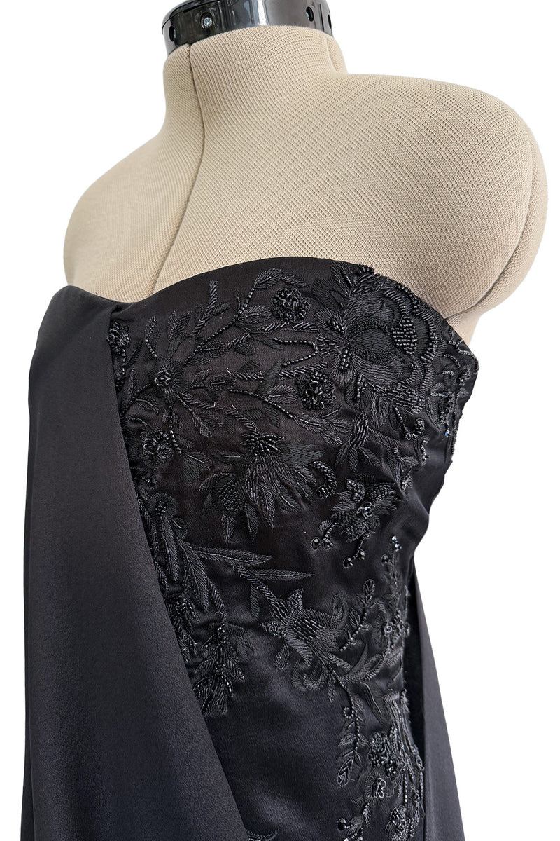 Fall 2008 Alexander McQueen 'The Girl Who Lived in a Tree' Strapless Draped Silk Dress w Elaborate Beading