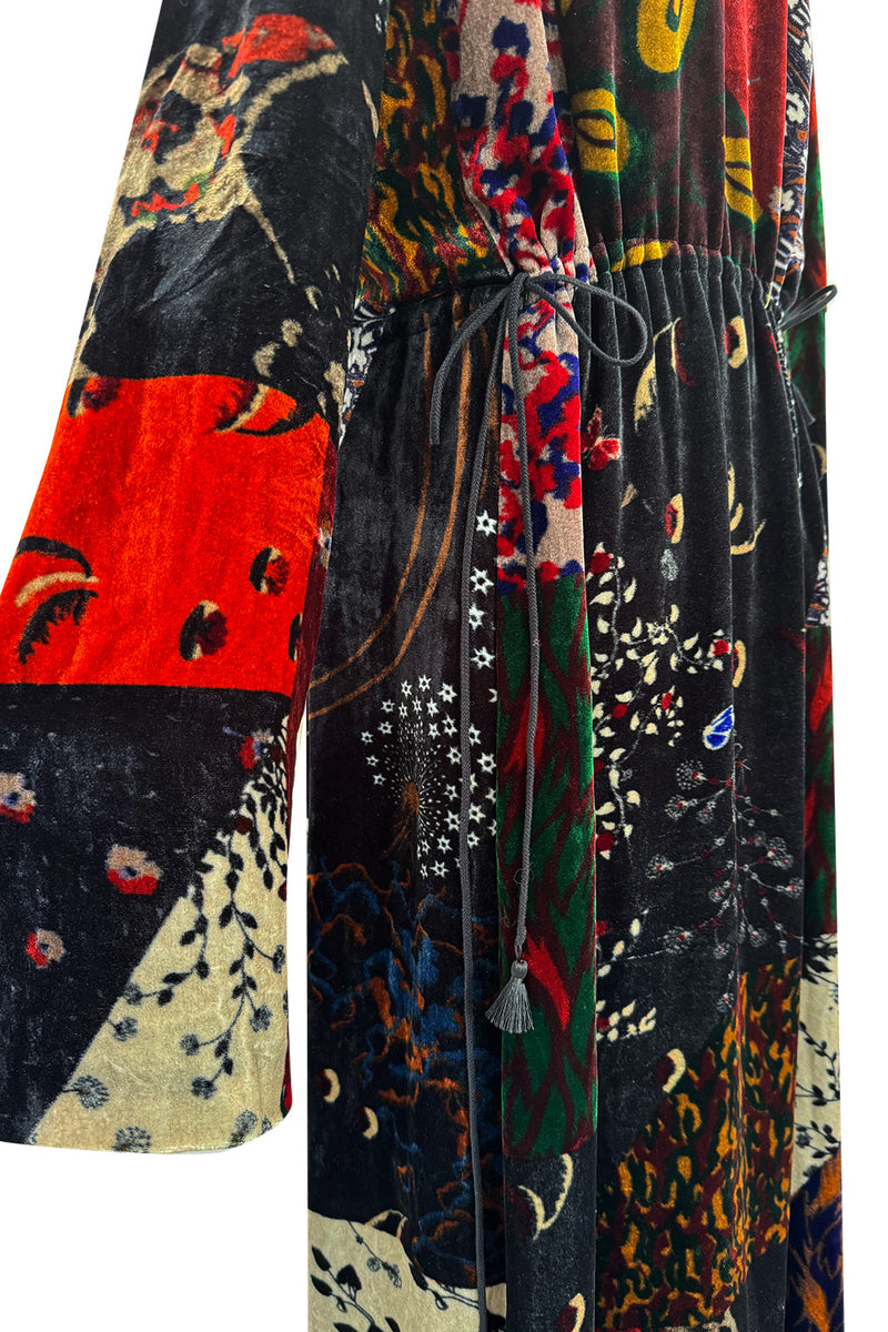 Fall 2015 Chloe by Clare Waight Keller Velvet Closing Runway Look 45 Velvet Patchwork Dress