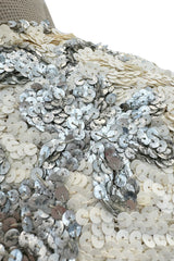 Exceptional 1960s Nina Ricci by Gérard Pipart Haute Couture Silver & White Densely Sequin Dress