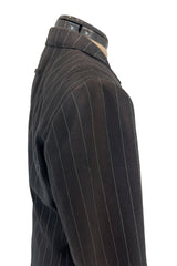 1990s Jean Paul Gaultier Pin Striped Mens Suiting Fabric Jacket & Skirt Set Suit