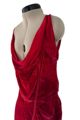 Fall 2006 Christian Dior by John Galliano Runway Look 41 Red Velvet Dress