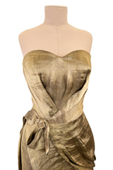 Iconic Spring 2008 Nina Ricci by Olivier Theyskens Runway Look 36 Gold Metal Thread Dress