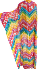 Dreamy 2024 Valentino Special Escape Summer Capsule Cotton Chevron & Logo Print Cover Up Overdress