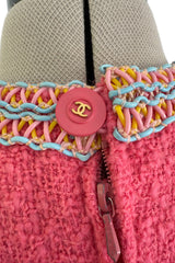 Rare & Extraordinary Spring 1994 Chanel by Karl Lagerfeld Runway Pink Suit w Corded Detail
