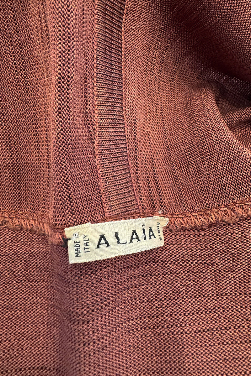 Late 1980s Early 1990s Azzedine Alaia Oversized Knit Cardigan Sweater w Pockets & X-long Sleeves