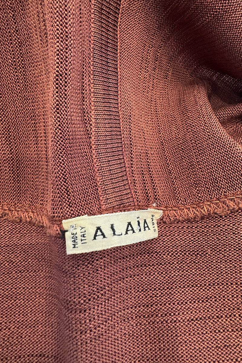 Late 1980s Early 1990s Azzedine Alaia Oversized Knit Cardigan Sweater w Pockets & X-long Sleeves