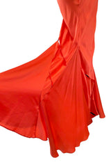 Spring 2004 Roberto Cavalli Runway Look 21 Orange Bias Cut Silk Dress Worn by Juno Temple