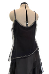 Prettiest Spring 2006 Giorgio Armani Silk Chiffon & Net Skirt and Top Set w Beaded Butterflies