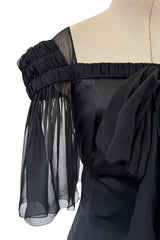 Prettiest Fall 2009 Chanel by Karl Lagerfeld Runway Look 55 Black Silk & Chiffon Dress