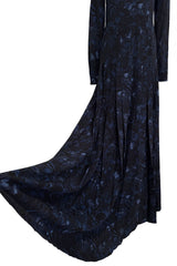 Pre-Fall 2015 Valentino by Pierpaolo & Piccioli & Maria Grazia Chiuri Blue Silk Dress w Butterfly Print