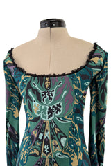 Fabulous Fall 2011 Emilio Pucci by Peter Dundas Runway Look 3 Green Print Corset Front Dress