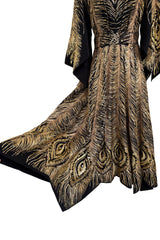 Pre-Fall 2016 Saint Laurent by Hedi Slimane Runway Look 37 Gold Metallic Thread & Sequin Feather Dress