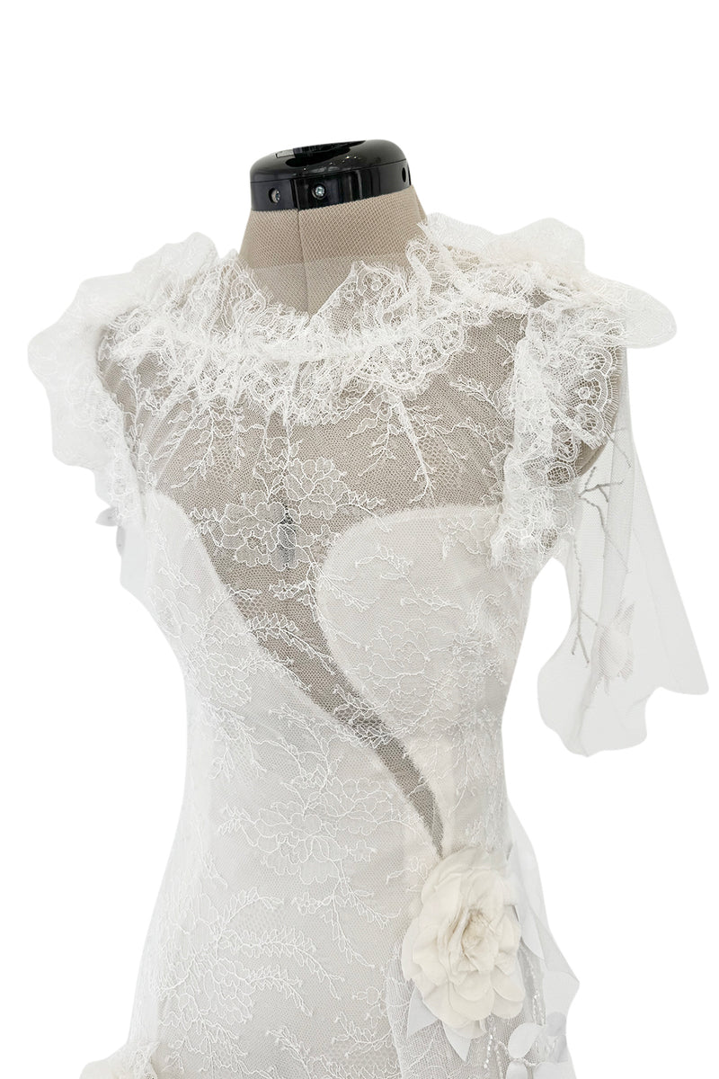 rodarte white dress Dreamy Fall 2016 Rodarte Runway Look 40 White Lace, Silk & Net Bias Cu –  Shrimpton Couture