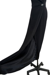 Iconic Spring 1998 Yves Saint Laurent Runway Wrap Tuxedo Dress w High Wrap Over Slit