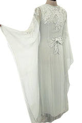 Spectacular Cruise 2011 Christian Dior by John Galliano Pale Seafoam Silk Chiffon Embellished Caftan Dress
