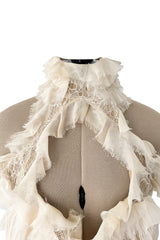 2011 Alexander McQueen by Sarah Burton Intricate Lace & Silk Chiffon Ivory Dress
