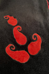 Rare Fall 1981 Christian Dior by Marc Bohan Haute Couture Wool Leather & Velvet Triangle Shawl
