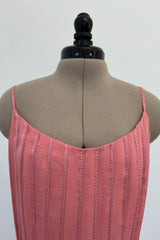 Chanel 1975-76 Haute Couture Top Stiched Pink with Belt - 13.5" W