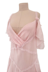 Spring 2005 Chanel by Karl Lagerfeld Runway Softest Pale Pink Floating Silk Chiffon Dress
