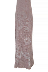 Exceptional Spring 1999 Giorgio Armani Runway Palest Ballet Nude Pink Floral Sequin Dress