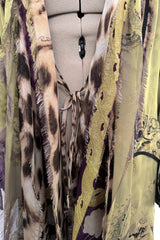 Fall 2004 Roberto Cavalli Runway Look 31 Multiple Prints & Layered Silk Chiffon Great Coat Jacket