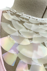 Brilliant Spring 1999 Thierry Mugler Curving Pale Pink Dress w Front Iridescent Embellishments