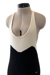 Cruise 2003 Chanel by Karl Lagerfeld Black & Ivory Cashmere Knit Dress