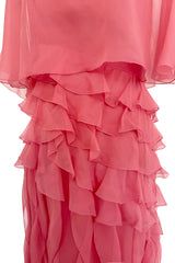 Fall 2010 Valentino Maria Grazia Chiuri & Pierpaolo Piccioli Runway Look 37 Off Shoulder Ruffle Dress