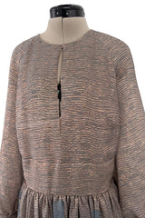 Chic Cruise 2020 Christian Dior by Maria Grazia Chiuri Runway Look 107 Metallic Print Dress w Full Sleeves