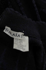 Important & Rare Fall 1993 Azzadine Alaia Black Ribed Knit Laser Cut Out & Fringe Dress