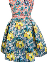 Prettiest Spring 2014 Mary Katrantzou Runway Look 19 Printed Beaded Mini Dress w Full Skirt