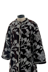 1968 Bill Blass Museum Documented Silver Thread Pattern in Brown Velvet Jacket