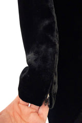 Fall 1984 Christian Dior by Marc Bohan Haute Couture Runway Black Velvet Dress w Wide Neckline