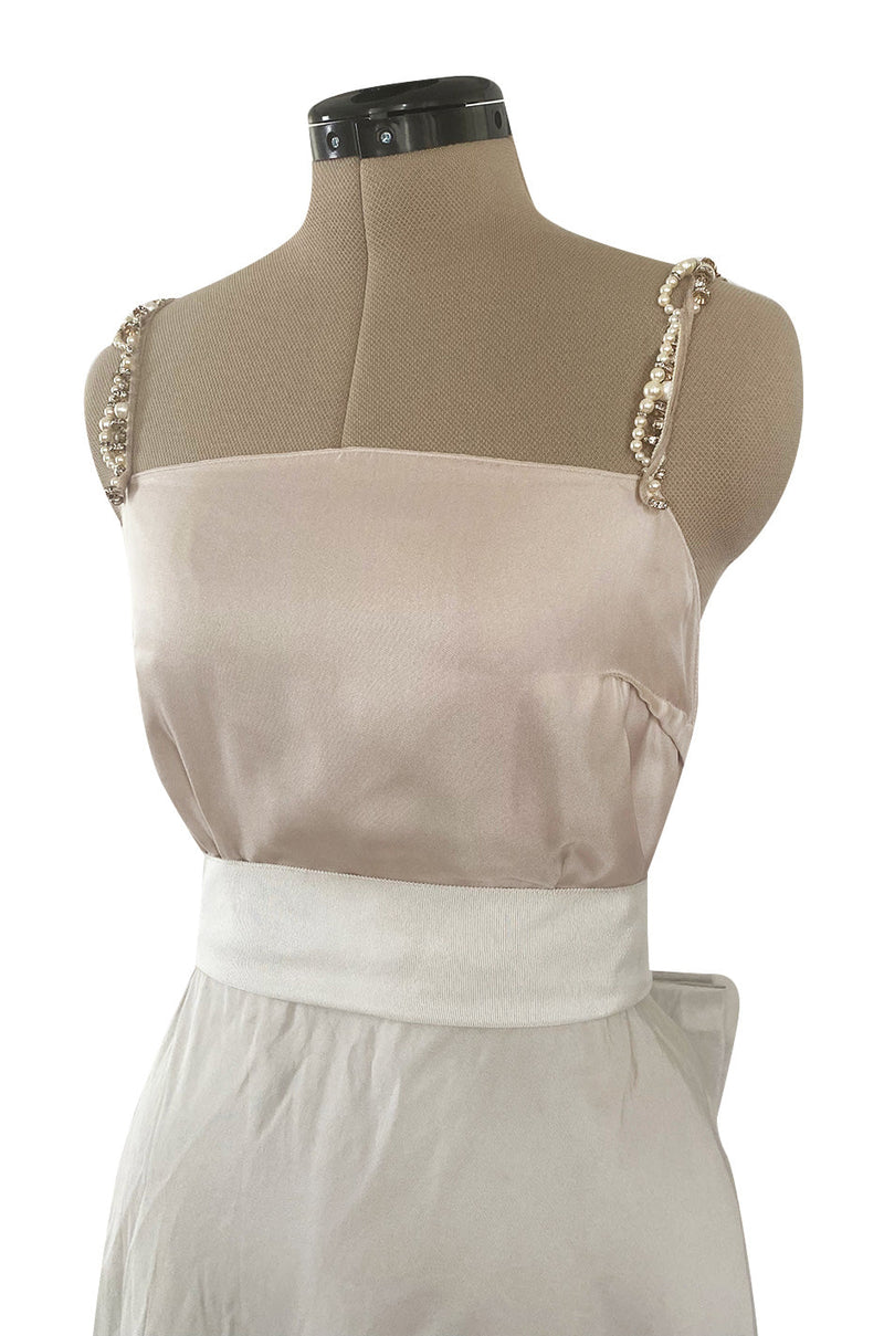 Prettiest 2012 Lanvin by Alber Elbaz Nude & Blush Silk Trained Wedding Dress w Beaded Detail