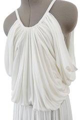 Spring 2012 Ralph Lauren Purple Label Runway Look 53 Backless Ivory Jersey Dress w Pearl Belt